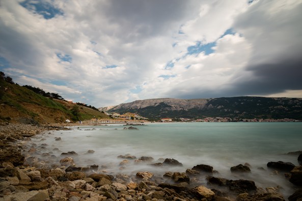Spiaggia in long exposure copia